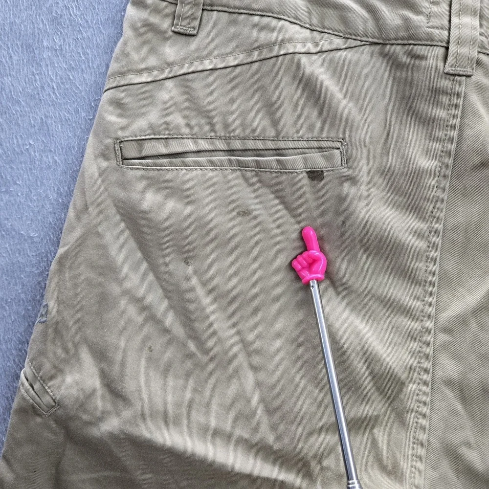 FOX Men Shorts 32 Khaki Embroidered Chino Twill 42177 Casual Shorts 11